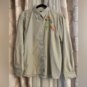 Uniti Casuals Embroidered Button Down Top Size XL